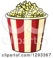 Clipart Of A Bucket Of Buttered Popcorn Royalty Free Vector Illustration