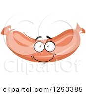 Clipart Of A Happy Sausage Link Character Royalty Free Vector Illustration