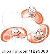 Clipart Of Happy Sausage Link Characters Royalty Free Vector Illustration