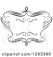 Clipart Of A Black And White Ornate Swirl Frame Royalty Free Vector Illustration