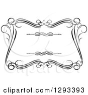 Clipart Of A Black And White Ornate Rectangle Swirl Frame 15 Royalty Free Vector Illustration