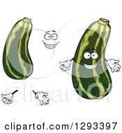 Clipart Of A Face Hands And Zucchinis Royalty Free Vector Illustration