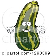 Clipart Of A Shrugging Happy Zucchini Character Royalty Free Vector Illustration