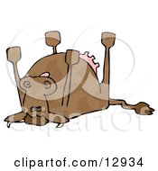 Dead Cow Lying On Its Back Its Feet Strait Up Clipart Illustration