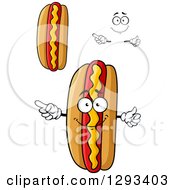 Clipart Of A Cartoon Face Hands And Hot Dogs Royalty Free Vector Illustration