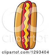 Poster, Art Print Of Cartoon Hot Dog With Mustard