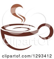 Poster, Art Print Of Two Toned Brown And White Steamy Coffee Cup 9