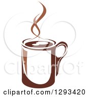 Poster, Art Print Of Two Toned Brown And White Steamy Coffee Cup 8