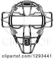 Clipart Of A Grayscale Baseball Catchers Mask Royalty Free Vector Illustration by Vector Tradition SM