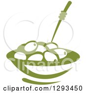 Clipart Of A Green Bowl Of Olives Royalty Free Vector Illustration