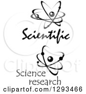 Clipart Of Black And White Atoms With Text 2 Royalty Free Vector Illustration