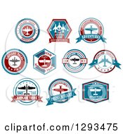 Poster, Art Print Of Red White And Blue Airplane Tour Designs 2