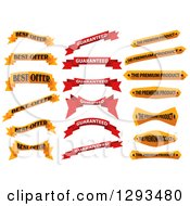 Clipart Of Yellow And Red Retail Text Banners Royalty Free Vector Illustration