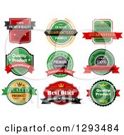 Clipart Of Quality Product Label Retail Designs Royalty Free Vector Illustration