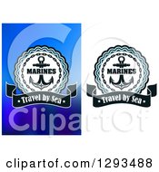 Clipart Of Anchor Designs With Marines Text Royalty Free Vector Illustration