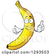 Clipart Of A Smart Banana Character Holding Up A Finger Royalty Free Vector Illustration