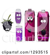 Happy Blackberry Character Cups And Juice Cartons