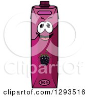 Clipart Of A Happy Blackberry Juice Carton Character Royalty Free Vector Illustration