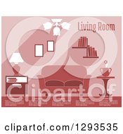 Poster, Art Print Of Pink Toned Living Room With Sample Text