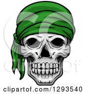 Poster, Art Print Of Human Skull With A Green Bandana