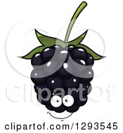 Clipart Of A Happy Blackberry Character Royalty Free Vector Illustration by Vector Tradition SM