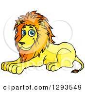 Poster, Art Print Of Cartoon Happy Resting Male Lion