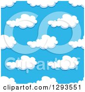 Poster, Art Print Of Seamless Pattern Background Of Puffy Clouds In A Blue Sky 3