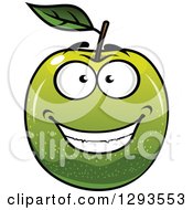 Poster, Art Print Of Happy Green Apple Grinning