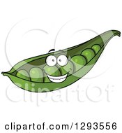 Clipart Of A Happy Pea Pod Character Smiling Royalty Free Vector Illustration