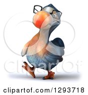 Clipart Of A 3d Bespectacled Dodo Bird Walking Slightly To The Left Royalty Free Illustration