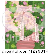 Poster, Art Print Of Castle Garden Of Roses And Shrubs