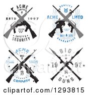 Poster, Art Print Of Distressed Crossed Rifle Badge Designs With Sample Text