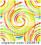 Clipart Of A Seamless Background Of Colorful Swirls On White Royalty Free Illustration