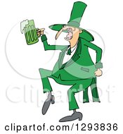 Drunk St Patricks Day Leprechaun Dancing With Green Beer