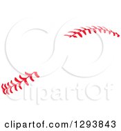 Poster, Art Print Of Horizontal Red Baseball Stitching With A Gap For Text