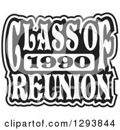 Black And White Class Of 1990 High School Reunion Design