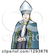 Poster, Art Print Of Bishop In A Blue Robe