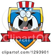 Badge Or Label Of A Patriotic American Blad Eagle Shield And Blank Banner