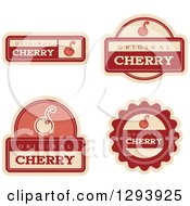 Set Of Cherry Fruit Flavor Labels