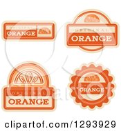 Clipart Of A Set Of Orange Fruit Flavor Labels Royalty Free Vector Illustration