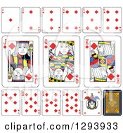 Poster, Art Print Of Layout Of A Diamonds Playing Card Suit