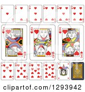 Poster, Art Print Of Layout Of A Hearts Playing Card Suit