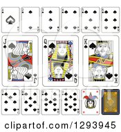 Clipart Of A Layout Of A Spades Playing Card Suit Royalty Free Vector Illustration