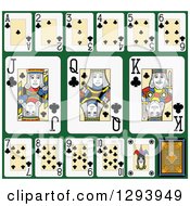 Poster, Art Print Of Layout Of A Clubs Playing Card Suit On Green 2