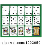 Poster, Art Print Of Layout Of A Clubs Playing Card Suit On Green