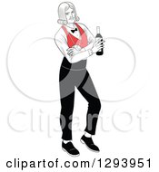 Clipart Of A Playing Card Suit Character Of A Jack Holding Wine Royalty Free Vector Illustration by Frisko