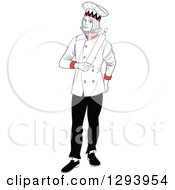 Poster, Art Print Of Playing Card Suit Character Of A King Chef Holding A Rolling Pin