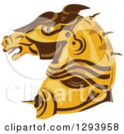 Poster, Art Print Of Retro Armored Horse Head In Profile