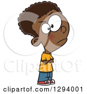 Cartoon Casual Angry Black Boy Pouting