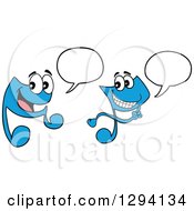 Poster, Art Print Of Cartoon Happy Blue Music Notes Talking Or Singing